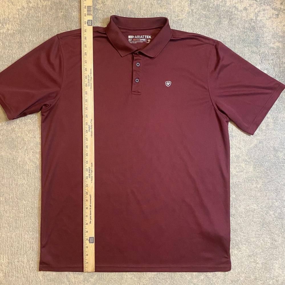 Ariat Polo Shirt Mens XLT Big Tall Red AriatTEK Heat Series Performance Golf - Picture 4 of 10